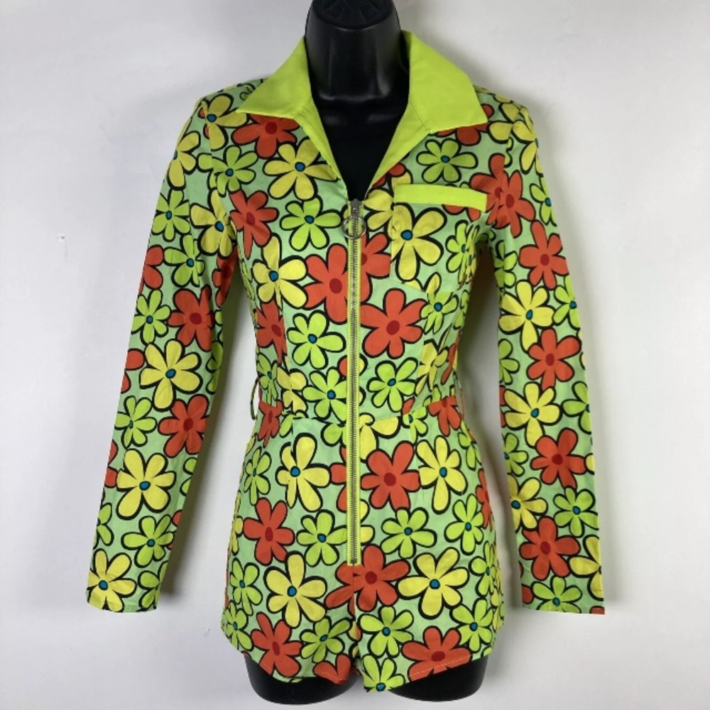 Dolls Kill XXS Romper Playsuit Hanna Barbera Floral Scooby mod